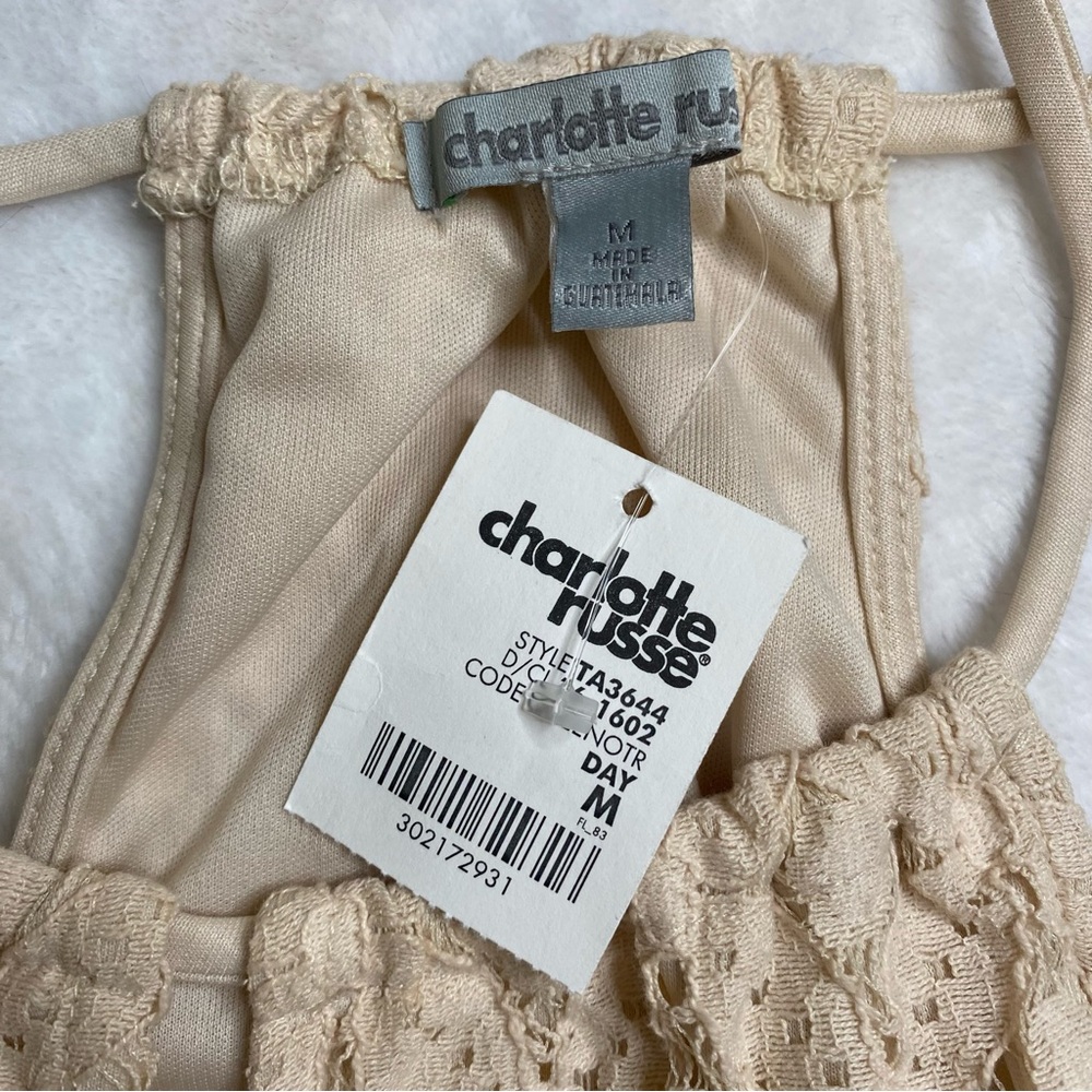 Charlotte Russe Cream Cropped Embellished Camisole - Picture 4 of 10